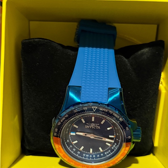 Invicta Dual-Tone Blue and Orange Watch NWT